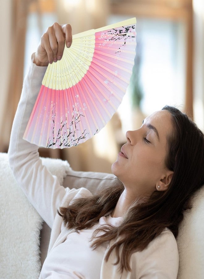 Gallipower 5 Pcs Foldable Chinese Hand Fans with Tassels,Folding Fan,Vintage Handheld Fans Decorations for Women Girls(Black,Pink,Blue,Purple,Green) - Image 4